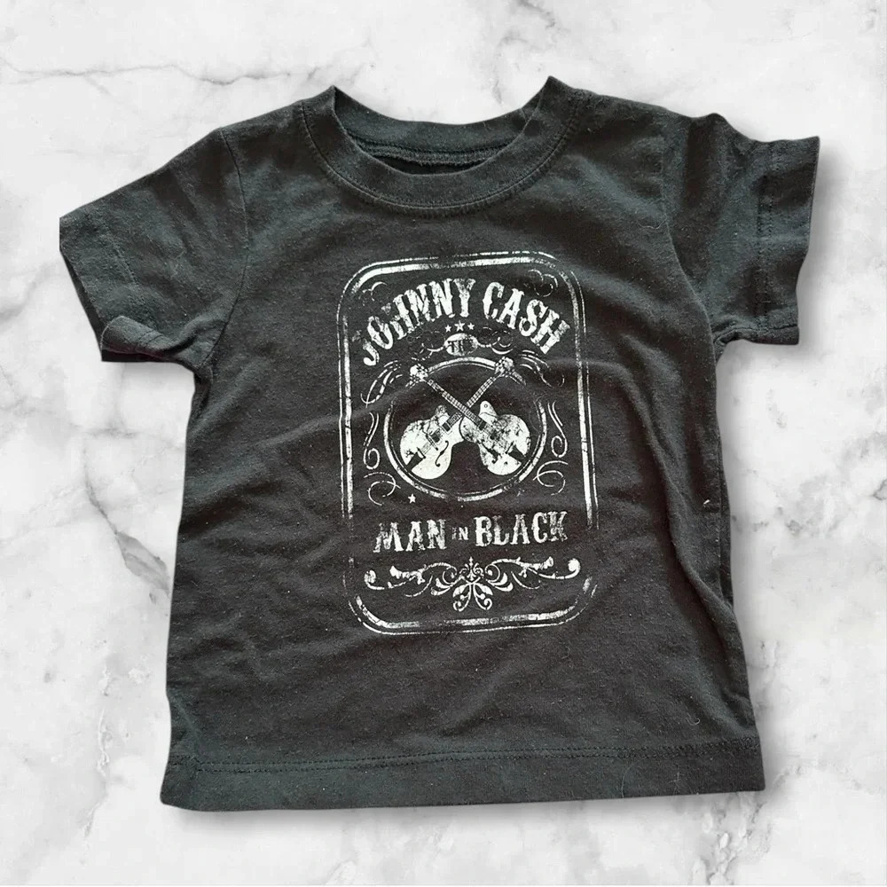 Toddler Boys' Short-Sleeve The Man in Black T-Shirt (Black) Size 18 months - Picture 2 of 4